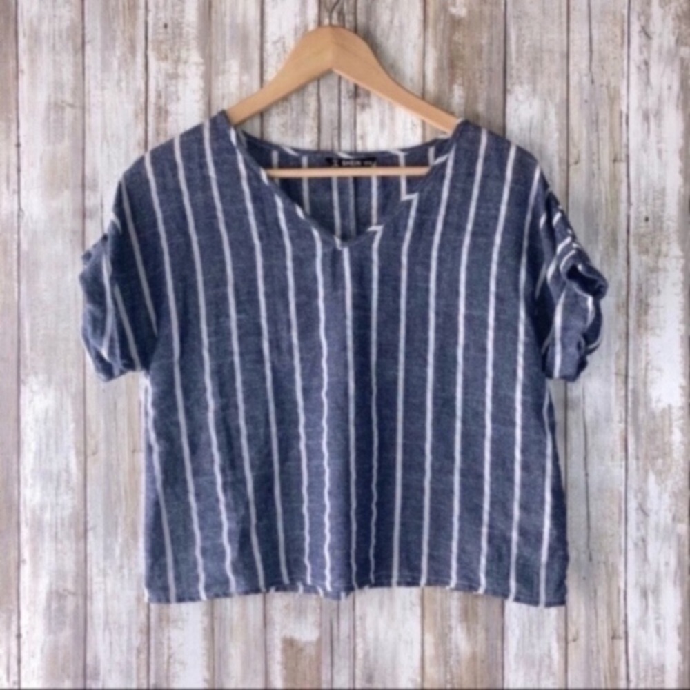 Shein Blue Striped Blouse